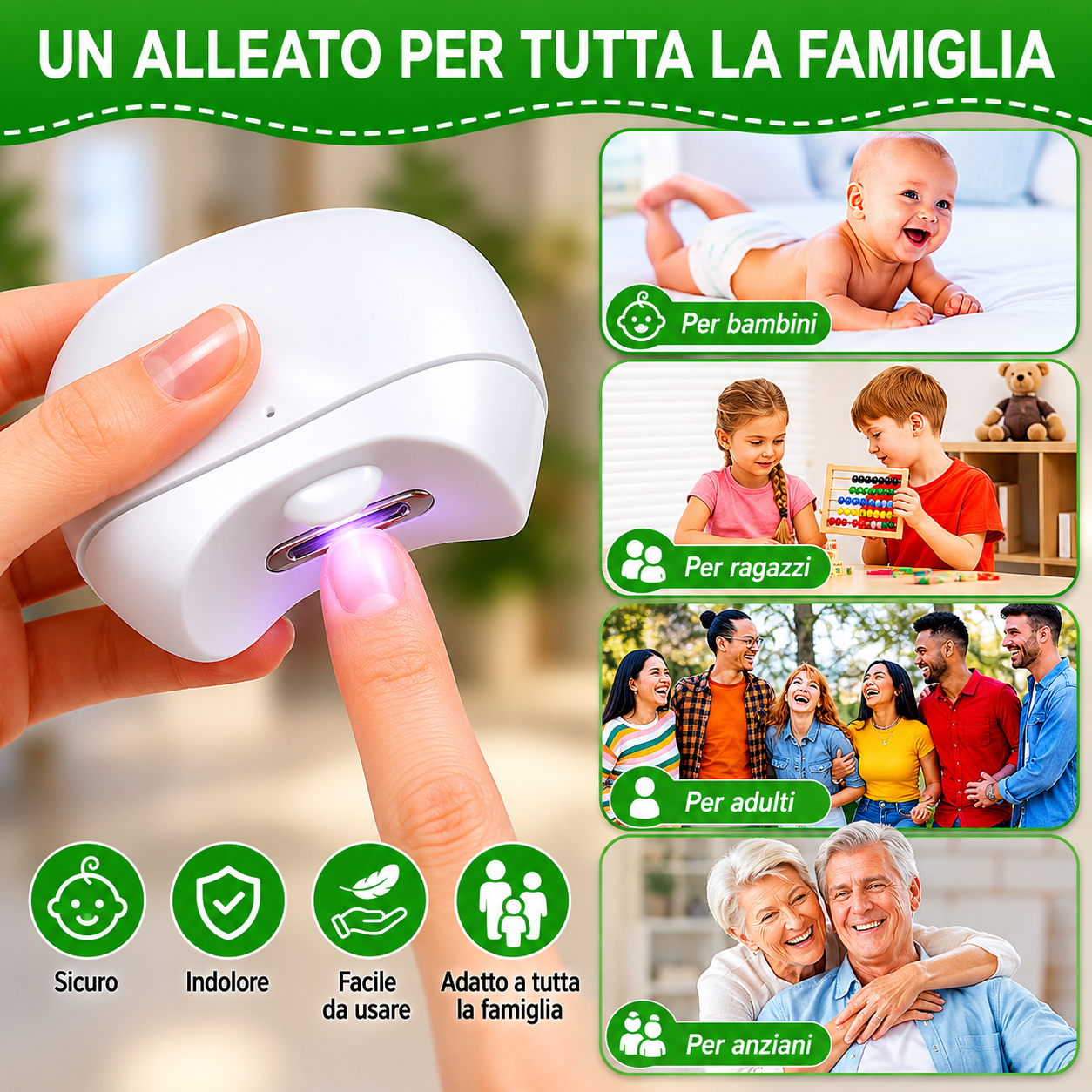 Tagliaunghie Elettrico Silenzioso Ricaricabile